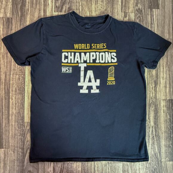 LA Dodgers 2020 World Series Champs Fanatics Tee Black Gold Signatures Large - Picture 3 of 6